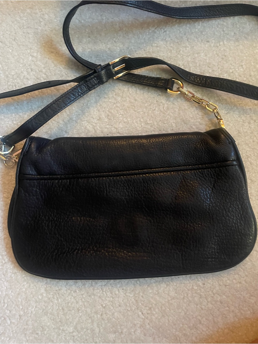 Tory Burch Black Leather Crossbody with Gold Logo Accent - Picture 2 of 4